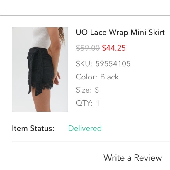 NWOT UO Lace Wrap Mini Skirt - Picture 4 of 4
